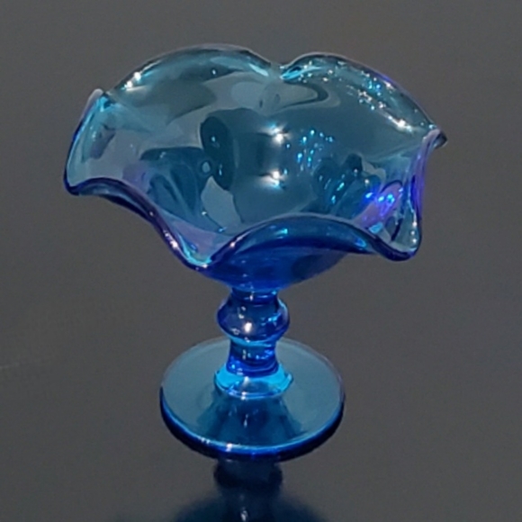 1960s 💙 "Hoffman House" Antique Blue Compote by Imperial Glass-Ohio - Picture 2 of 12